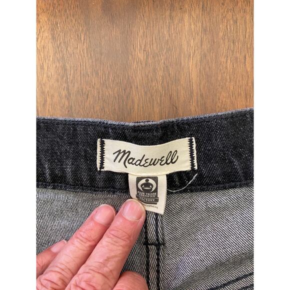 Madewell Jeans Wide Leg Crop Black Cotton Size 31 - Picture 9 of 10